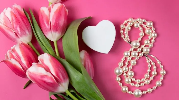 bouquet-pink-tulips-boxheart-pink-background-greeting-card-with-8-march_405651-682